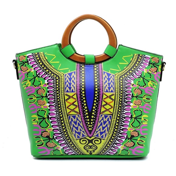 Bohemian Wooden Top Handle 2-1 Satchel/ Purse - Picture 3 of 8